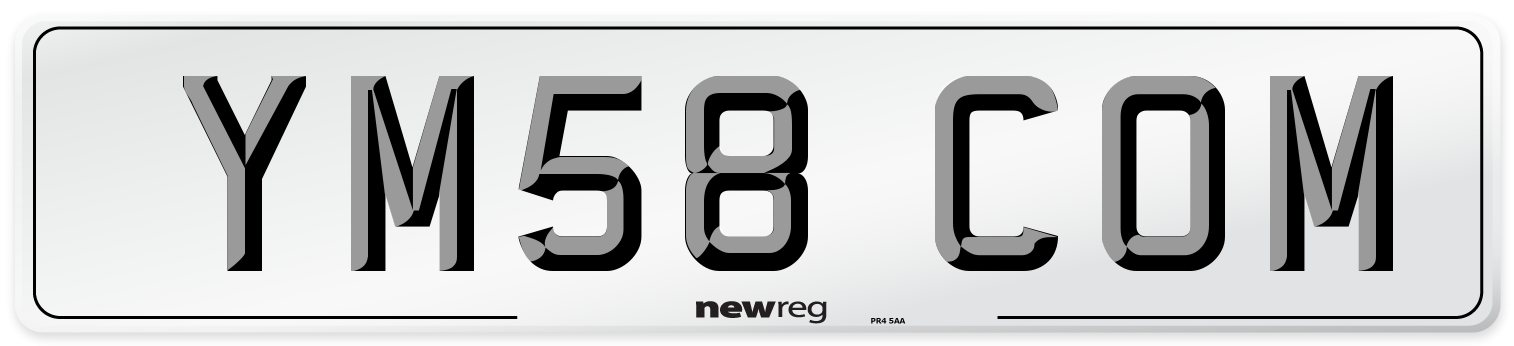 YM58 COM Number Plate from New Reg